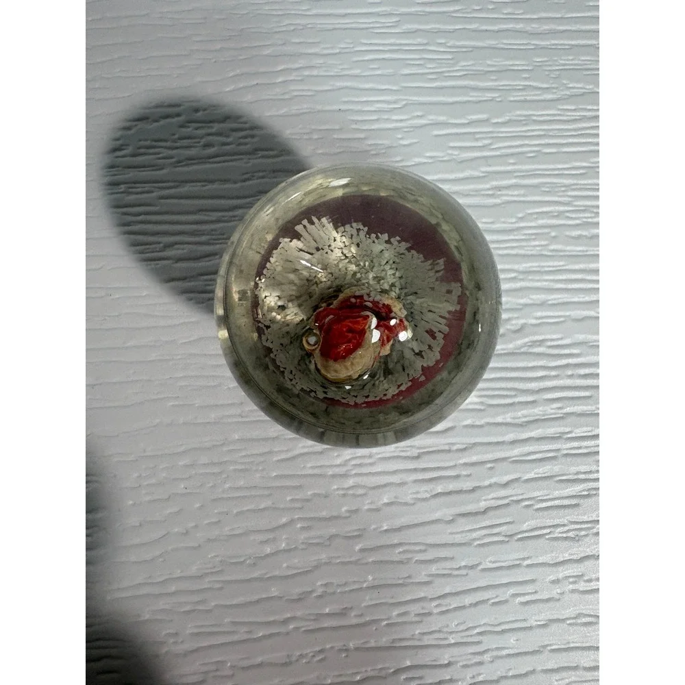 Vintage Silvestri Santa Mini Snow Globe Red Wooden Base Holiday Decor S0045